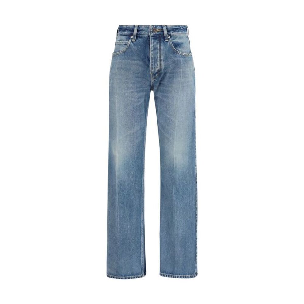 Balenciaga Blue Cotton Straight-Leg Women's Jeans